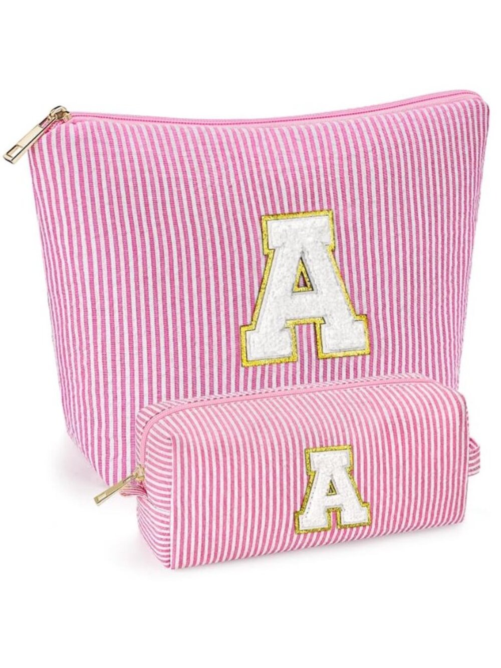 Womens Makeup Bag Personalized Initial Cosmetic Toiletry Travel Organizer Pouch